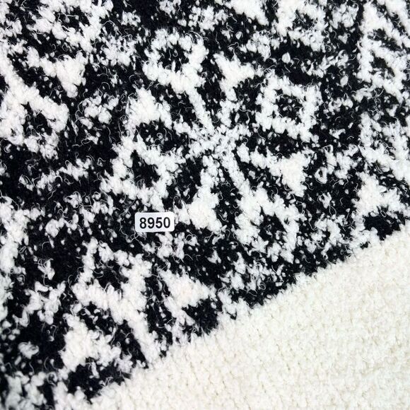 Talbots Half-Zip Argylle Snowflakes Sweater Womens XL Black Milky Turtleneck - Picture 6 of 8